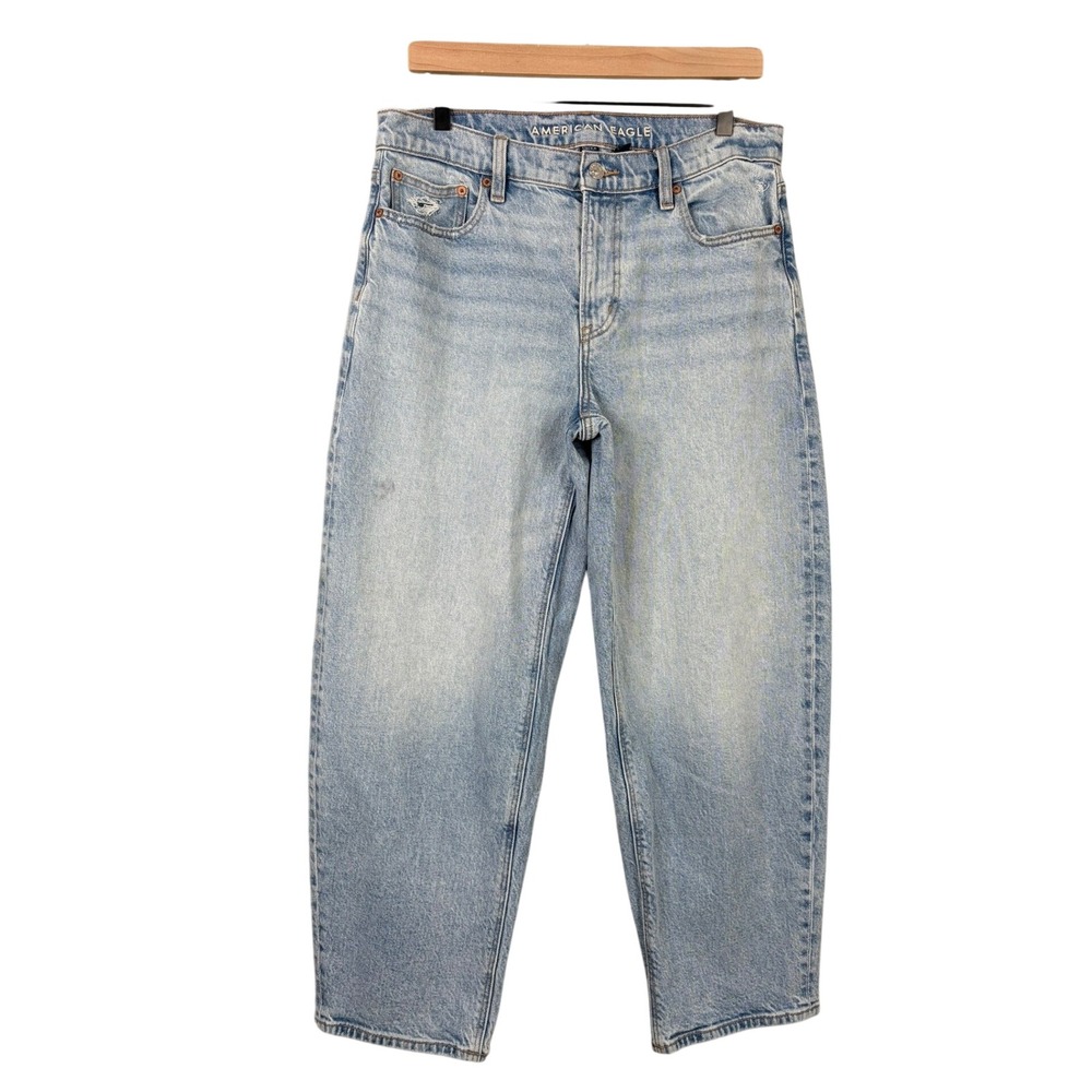 American Eagle Barrel Jeans Womens 8 Relaxed Loose Leg Rounded Silhouette